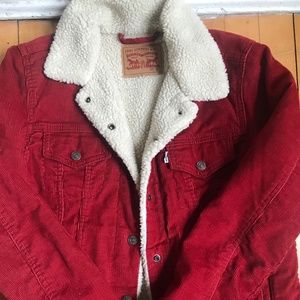 LEVI'S WOMEN'S SHERPA CORDUROY TRUCKER JACKET